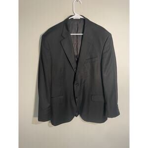 Peter Millar Men’s Sport Coat 46R Solid Black Wool Blazer Jacket CA00429 Career